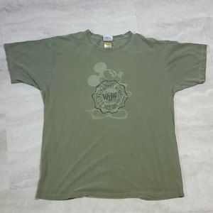 Vintage Walt Disney World EST. 1971 WDW Micky Mouse Graphic Green T-Shirt Large